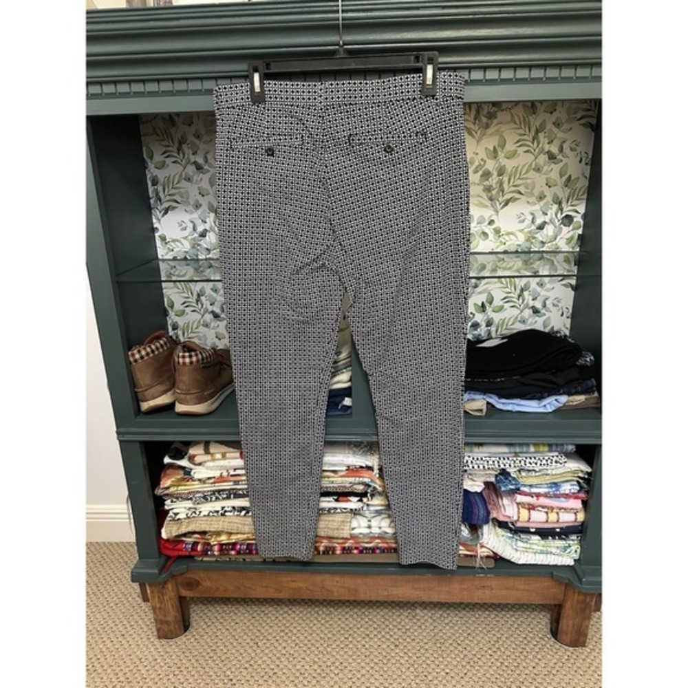Gap Slim City Coupe Ankle Pants Black & White Stretch Flat Front Pockets SZ 8 - Picture 6 of 10